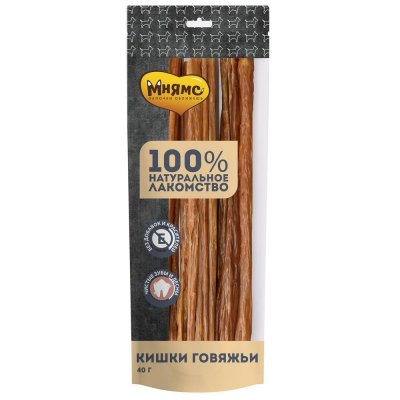 Лакомство для собак МНЯМС Кишки говяжьи 40г