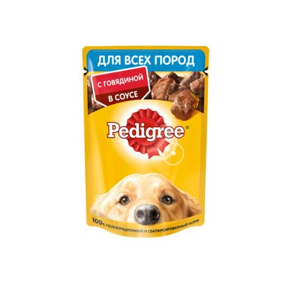Корм для собак Pedigree Говядина в соусе пауч 85г