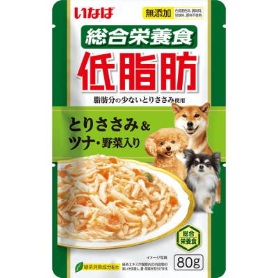 Корм для собак INABA Teishibo куриное филе с тунцом Кацуо и овощами в желе пауч 80г