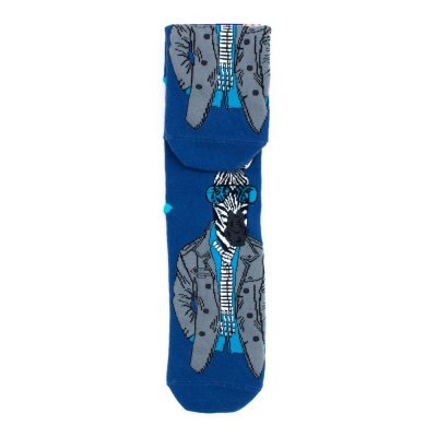Носки MASTER SOCKS Зебра в пиджаке синий мужские р.27
