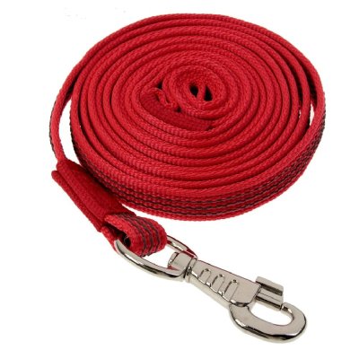 Поводок для собак КАСКАД нейлон с латексной нитью двухсторонний 20мм 2м красный