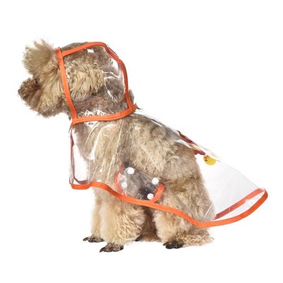 Дождевик для собак Foxie Rain прозрачный оранжевый р. S (длина спины 30см)