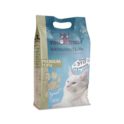 Наполнитель для кошачьего туалета TOOCATTISH растительный комкующийся Оригинальный 6л