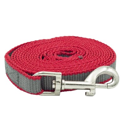 Поводок для собак КАСКАД капрон усиленный ширина 20мм, длина 3м, красный