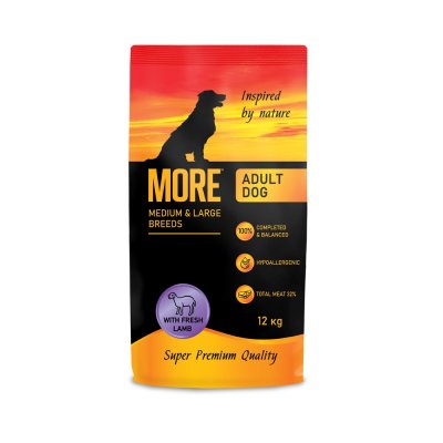 Корм для собак MORE для средних и крупных пород, с ягненком сух. 12кг