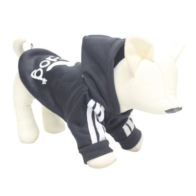 Толстовка для собак Foxie Adidog Sport черная р. M (длина спины 35см, обхват груди 48-52см)