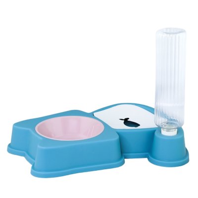 Миска с поилкой для животных Не Один Дома Fish синяя 35х20х27см