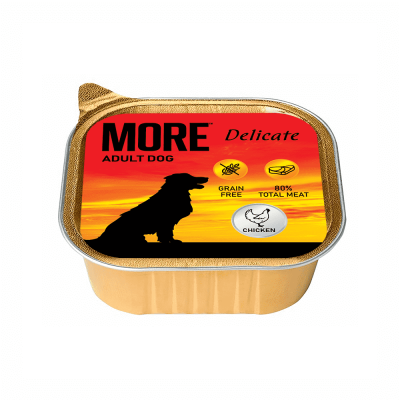 Корм для собак MORE Delicate паштет с курицей ламист. 100г