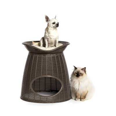 Домик для кошек BAMA PET Pasha 52х60х46/55h см, с подушечками, светло-коричневый/бежевый