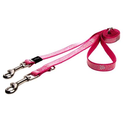 Rogz поводок перестежка для мелких изящных собак размер M серия Trendy. Длина до 180 см, розовый