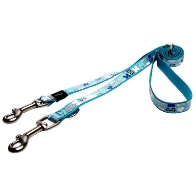 Rogz поводок перестежка для мелких изящных собак размер M серия Trendy. Длина до 180 см, голубой