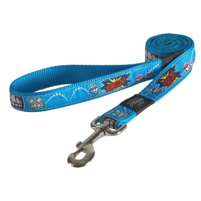 Rogz поводок удлиненный для особо крупных пород собак размер XL серия Fancy Dress. Длина 180 см голубой
