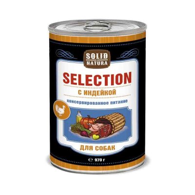 Solid Natura Selection влажный корм для собак, фарш из индейки, в консервах - 970 г (1 шт)