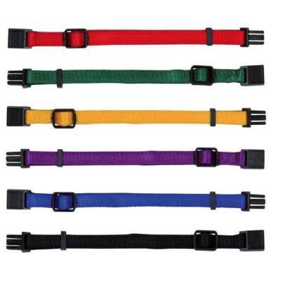 Набор из 6-ти ошейников Trixie для щенков S-M 17-25 см/10 мм красный, зеленый, желтый, фиолетовый, синий, черный