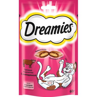 Dreamies лакомые подушечки для кошек с говядиной - 140 г