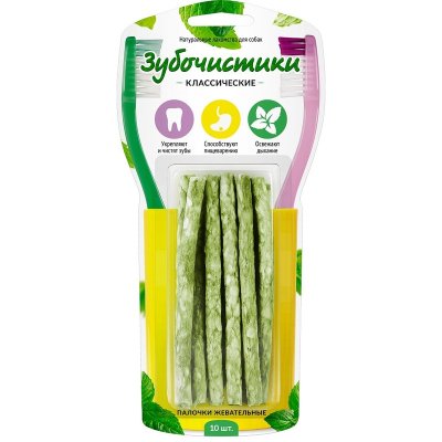 Деревенские лакомства Зубочистки лакомство для собак, палочки жевательные - 10 шт, 100 г