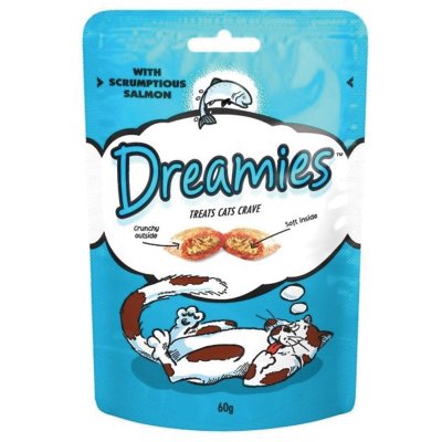 Dreamies лакомые подушечки для кошек с лососем - 60 г