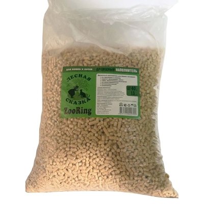 Zooring наполнитель для взрослых кошек лесная сказка, древесный - 15 кг