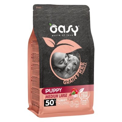 Oasy Dry Grain Free Puppy Medium &amp; Large Breed Professional сухой корм для щенков средних и крупных пород беззерновой с ИНДЕЙКОЙ