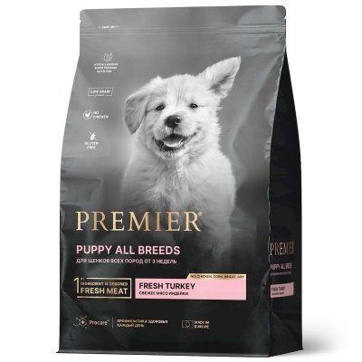 Premier Dog Turkey Puppy сухой корм для щенков всех пород с индейкой - 1 кг