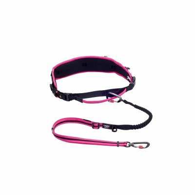 Rogz Air Tech Sport Riem &amp; Lijn S-M Pink комплект для каникросса с амортизирующим поводком, размер S M, длина 1-1,5 м - 8-14 кг, обхват талии 68-100 см, розовый