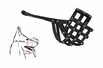 Ошейники, шлейки Yami Yami амуниция Намордник кожаный для собак крупных пород (№5)