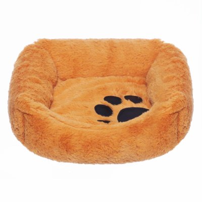 Лежаки Yami Yami лежаки Лежак квадратный, с подушкой, рыжий (M)