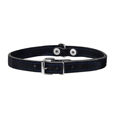 Ошейники, шлейки Yami Yami амуниция Двухслойный ошейник «Замша», синий (34-42 см)