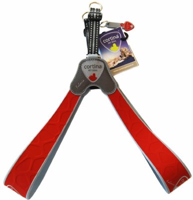 Ошейники, шлейки Cortina Суперпрочная шлейка FALORIA, красный (Италия) (50-60 см)