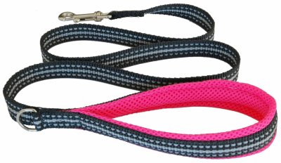 Ошейники, шлейки Cortina Мягкий светоотражающий поводок, неоновый розовый (Италия) (S)