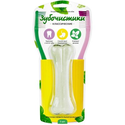 Лакомства Зубочистики Косточка "Зубочистики" жевательная, большая, 1 шт. (68 г)