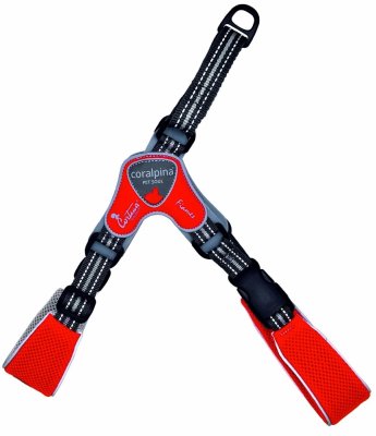 Ошейники, шлейки Cortina Мягкая шлейка, красная (Италия) (73-83 см)