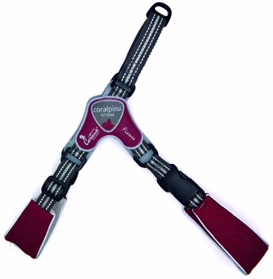 Ошейники, шлейки Cortina Мягкая шлейка, винная (Италия) (80-92 см)