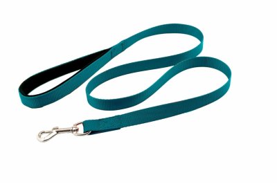 Ошейники, шлейки Yami Yami амуниция Поводок "Сити" с мягкой ручкой, изумрудный (№1)