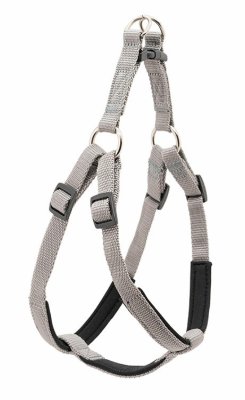 Ошейники, шлейки Yami Yami амуниция Шлейка "Сити" с мягкой подкладкой, стальная (S)