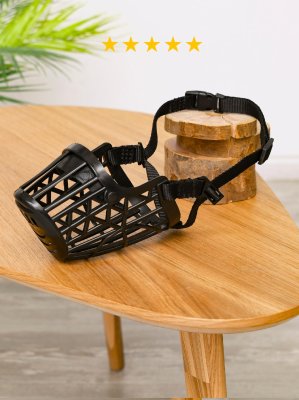 Ошейники, шлейки Yami Yami амуниция Намордник пластиковый для собак малых пород, регулируемый, 31 см (№6)