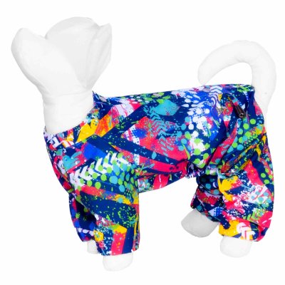 Одежда Yami-Yami одежда Дождевик для собаки с рисунком «Абстракция», синий (S)