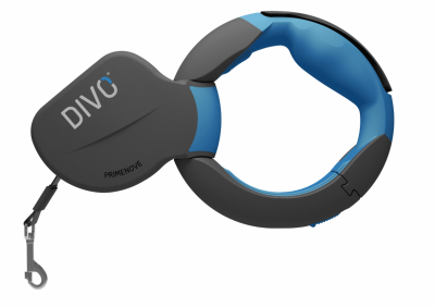 Ошейники, шлейки Divo Рулетка-ремень с автоматической системой торможения и эргономичной расстегивающейся ручкой (синяя) (50кг)