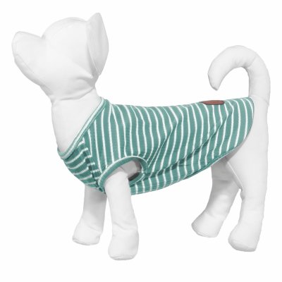 Для прогулок Yami-Yami одежда Майка для собак в полоску, зелёная (XS)