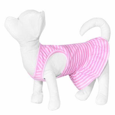 Одежда Yami-Yami одежда Платье для собаки розовое, в полоску (M)