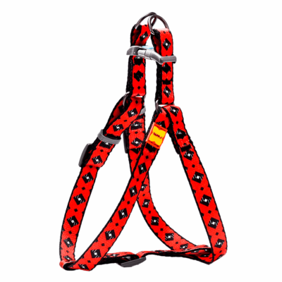 Ошейники, шлейки Tappi амуниция Шлейка "Моби", с рисунком "Красная шотландка" (M)