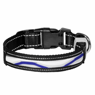Ошейники, шлейки Tappi амуниция Светодиодный ошейник "Фэйм", синий (S)