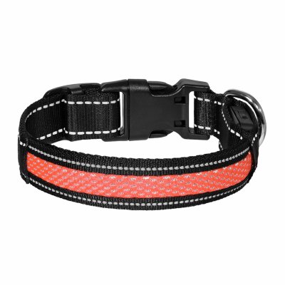 Ошейники, шлейки Tappi амуниция Светодиодный ошейник "Лаки", оранжевый (S)