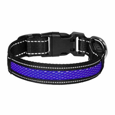 Ошейники, шлейки Tappi амуниция Светодиодный ошейник "Лаки", синий (S)