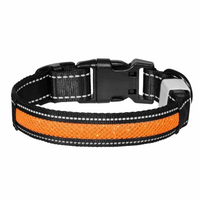 Ошейники, шлейки Tappi амуниция Светодиодный ошейник "Мэнни", оранжевый (L)
