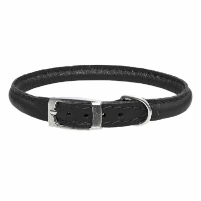 Ошейники, шлейки Yami Yami амуниция Ошейник кожаный круглый "Поньч" черный (38-43 см)