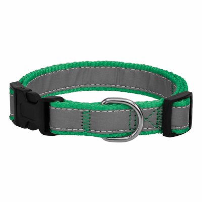 Ошейники, шлейки Tappi амуниция Ошейник для собак  со светоотражающей лентой "Юнлан", зеленый (33-50 см)