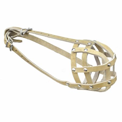 Ошейники, шлейки Tappi амуниция Намордник из натуральной кожи, "Одри" (32 см)