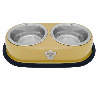 Миски Tappi миски Двойная миска с нескользящим покрытием "Лахар", бежевая (400 мл)