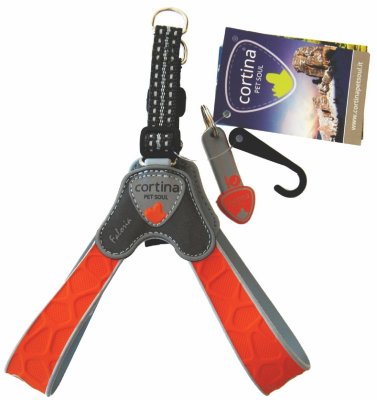 Ошейники, шлейки Cortina Суперпрочная шлейка FALORIA, оранжевый (Италия) (45-55 см)